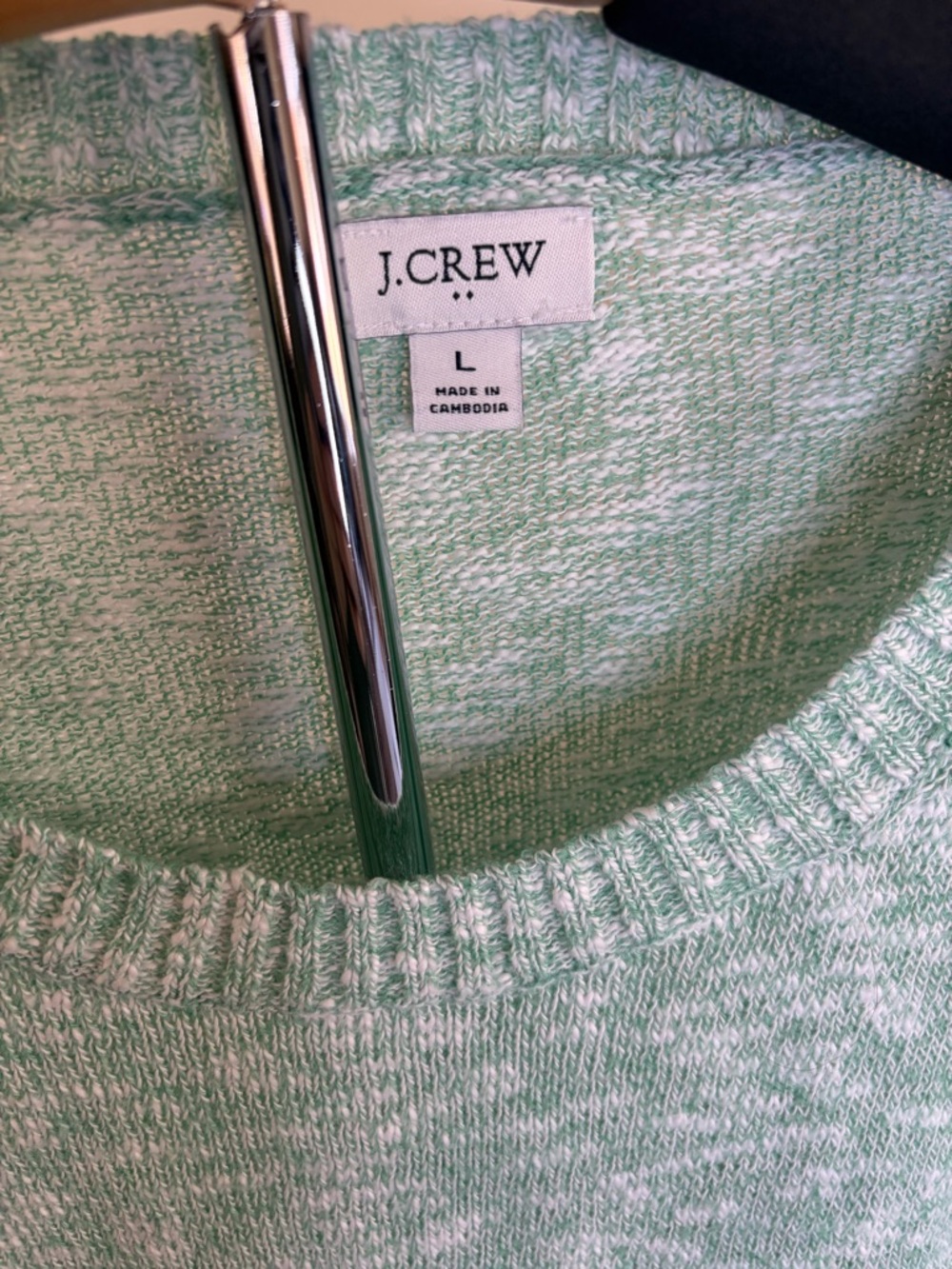 J. Crew Mint Green Marled Crewneck Sweater - Picture 2 of 2
